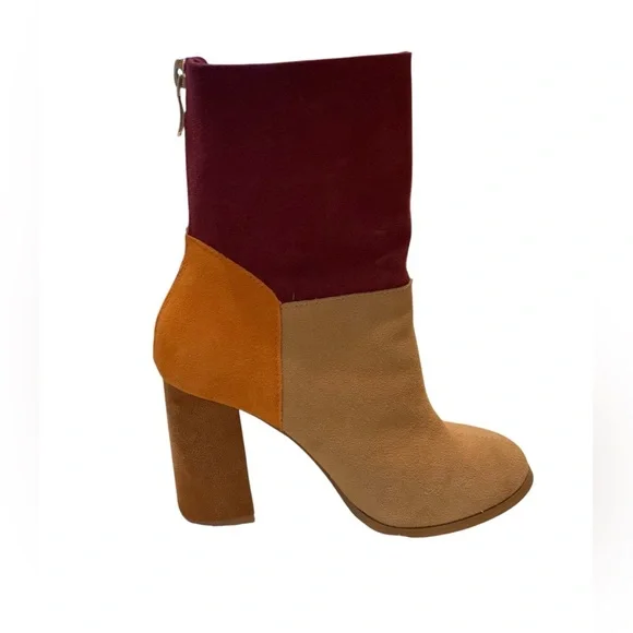 Chinese Laundry Classic Color Block Mod Mid Calf Boot, Camel Multi Suede so cool - Picture 4 of 15